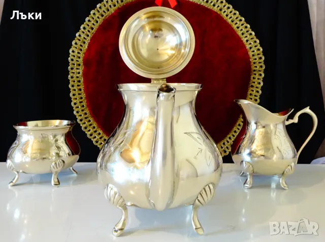 Английска бронзова кана,чайник,барок. , снимка 4 - Антикварни и старинни предмети - 47747307