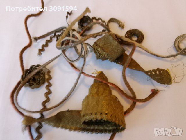 1890г- френски златни метални оплетка, галон, дантела, снимка 1