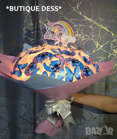 ПРОМОЦИЯ‼️💖Светещи букети "Стич", снимка 2 - Подаръци за рожден ден - 53244790