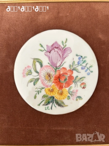 Старинна картина с рисуван порцелан , снимка 3 - Антикварни и старинни предмети - 52814824