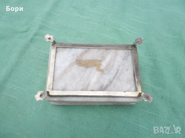 Мраморна кутия с метален обков, снимка 7 - Декорация за дома - 35042240