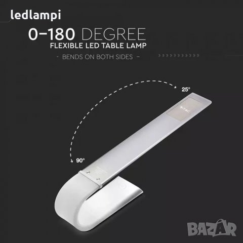 Настолна LED Лампа 6.5W  3in1 - Бяла, снимка 5 - Настолни лампи - 29138347