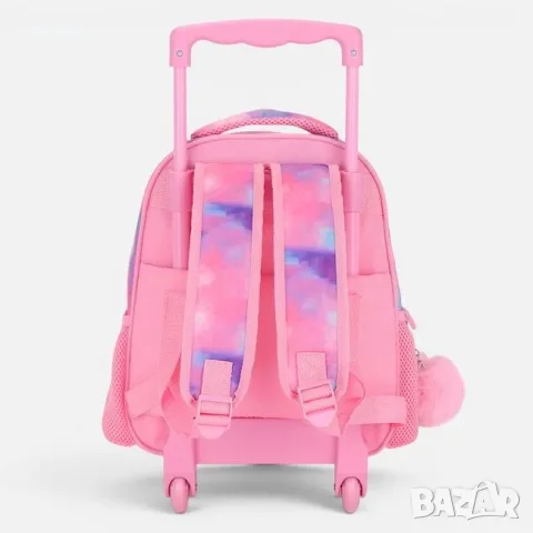 Ученическа раница с колелца за момиче розово tie dye_1264912, снимка 2 - Раници - 55704515