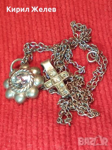 СРЕБЪРНО КРЪСТЧЕ и МЕДАЛЬОН с ЦИРКОНИ и СРЕБЪРНА ВЕРИЖКА СРЕБРО 925 ФИНО БИЖУ КОЛИЕ 25905