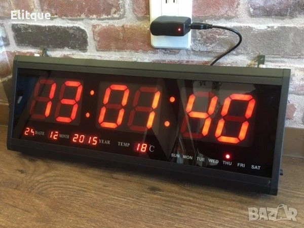 Голям електронен часовник за стена JH3615