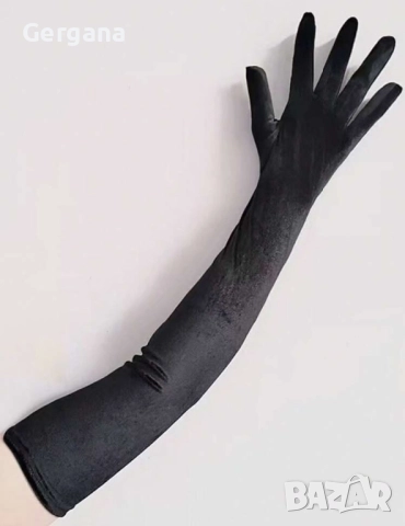 дълги ръкавици от кадифе, снимка 2 - Ръкавици - 52633188