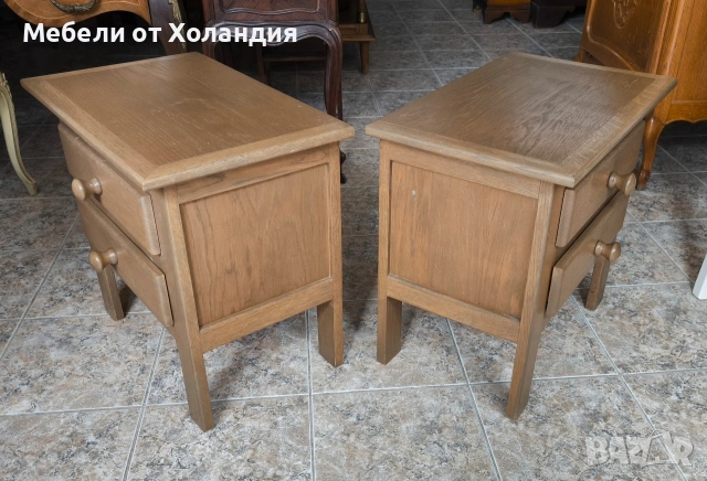 Две дъбови нощни шкафчета, снимка 3 - Шкафове - 54145841