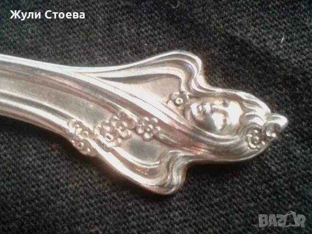 Красива сребърна лъжичка  в стил Сецесион, снимка 3 - Други - 56267233