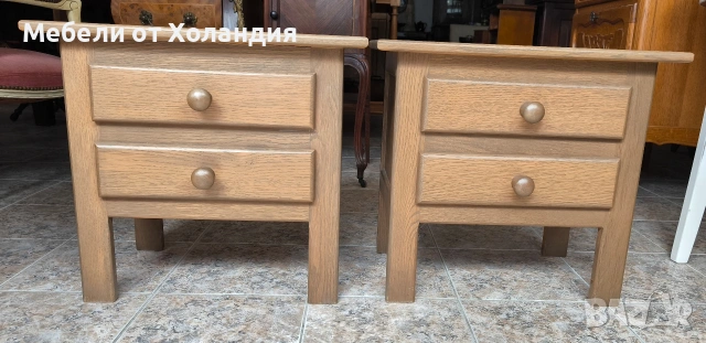 Две дъбови нощни шкафчета, снимка 2 - Шкафове - 54145841