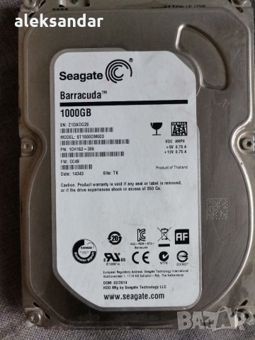 Продавам хард диск seagate 1TB 