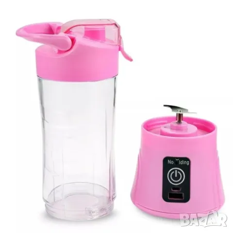 Преносима електро бутилка за шейкове, смутита и блендиране на плодове, снимка 5 - Блендери - 48738025