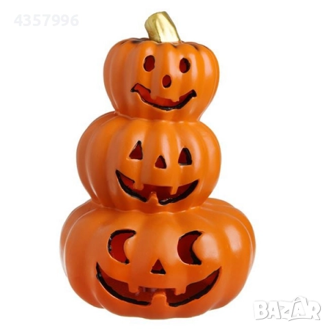 Декоративна лампа Тиква с LED светлини, Оранжев , снимка 2 - Декорация за дома - 51996024