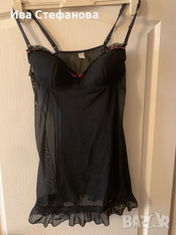 Страхотна черна еластична нощница тип комбинизон пижама  еротично бельо , снимка 1 - Бельо - 37007781