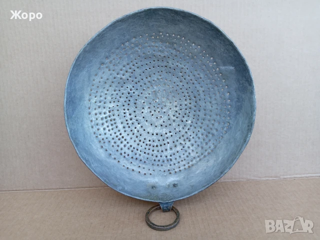 Старинен бакърен гевгир меден съд , бакър цедка, снимка 7 - Други ценни предмети - 50670866