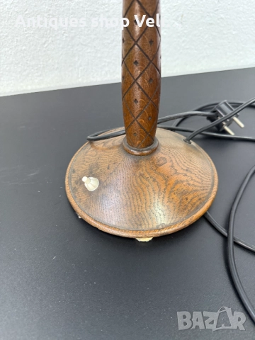 Ръчно изработена дървена лампа №7377, снимка 3 - Антикварни и старинни предмети - 51594705