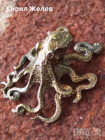 Бронзова фигурка на октопод 🐙 54393, снимка 3 - Колекции - 54177400