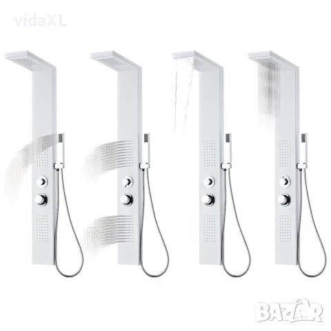 vidaXL Система душ панел от алуминий, матирано бяло, снимка 3 - Душове - 56146034