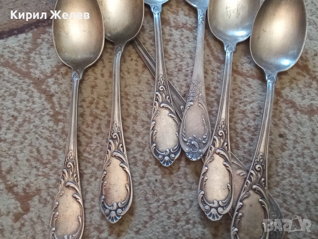 Посребрени прибори  лъжици и черпак  26318, снимка 5 - Прибори за хранене, готвене и сервиране - 52127499