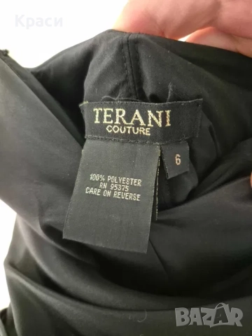 Официална дизайнерска рокля с висока цепка и син акцент., снимка 5 - Рокли - 52583634