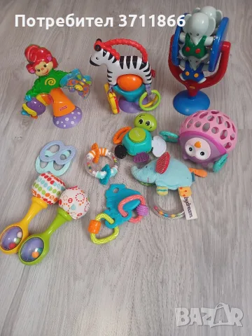 Лот гризалки, дрънкалки и играчки за столче за хранене 