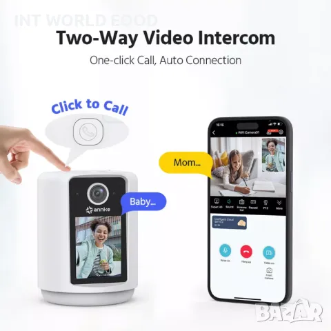 ANNKE 3MP WiFi IP Смарт Безжична Камера Двупосочно Аудио Видео Обаждане Вградена Нощна Лампа O-Kam P, снимка 4 - Друга електроника - 48993472