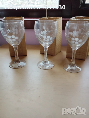 Нови чаши от калиево стъкло за вино и ракия по 12 бр.от вид, снимка 2 - Сервизи - 54199577