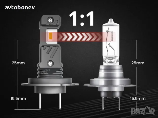 LED крушки AMIO Hybrid H1/H3/H4/H7/H8/H9/H11/HB3/HB4/HIR2-12V-6000K, снимка 17 - Аксесоари и консумативи - 49492167