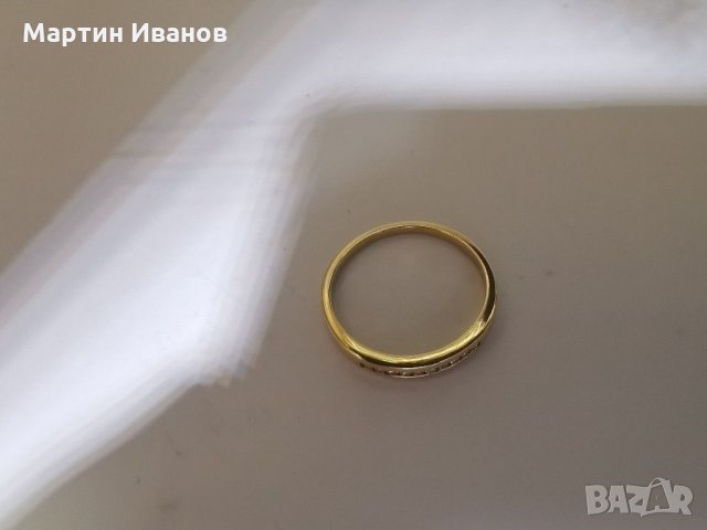 Златен пръстен с диаманти 9 карата , снимка 8 - Пръстени - 30077798