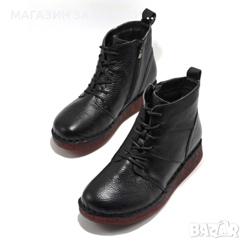 ДАМСКИ БОТИ ОТ ЕСТЕСТВЕНА КОЖА - код: Е18062, снимка 5 - Дамски боти - 52142377