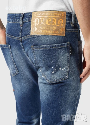 PHILIPP PLEIN оригинални сини мъжки дънки разм.40, снимка 5 - Дънки - 51280433