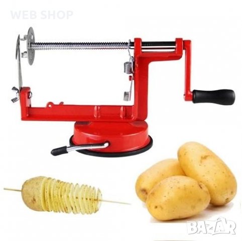 Уред за рязане на зеленчуци Spiral Potato Slicer, снимка 3 - Аксесоари за кухня - 31453311