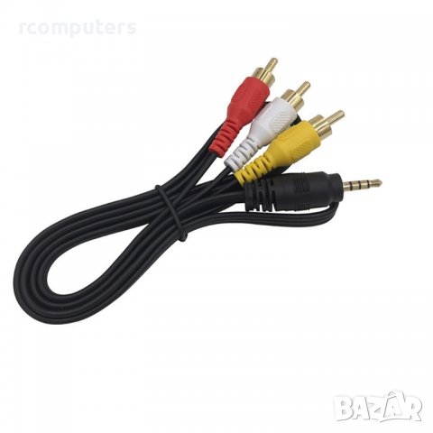 Кабел 3.5mm Audio Jack-3 RCA Male 1m в Друга електроника в гр. Бургас ...