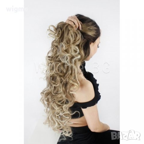 Дълга къдрава кестенява лейс фронт перука Скарлет, снимка 4 - Аксесоари за коса - 27920730