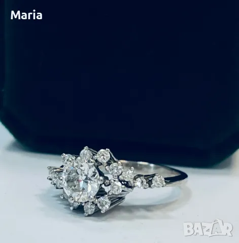 Пръстен бяло злато и брилянти , снимка 7 - Пръстени - 45819831