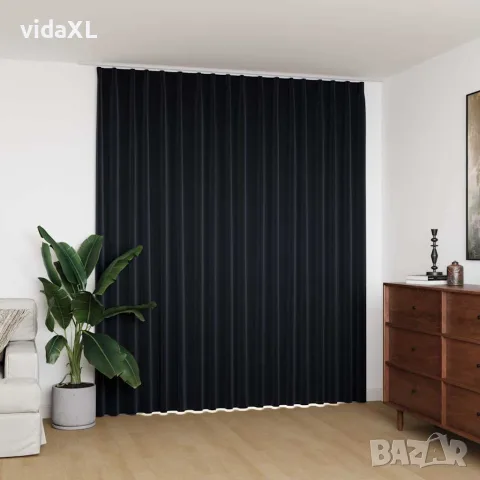 vidaXL Затъмняваща завеса с куки, черна, 290x245 см, снимка 2 - Пердета и завеси - 56146058
