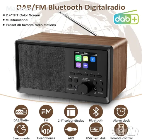 Ново DAB Радио / DAB+Bluetooth 5.0/FM / USB / AUX / Ретро радио с Дистанционно Управление, снимка 18 - Други - 49252647