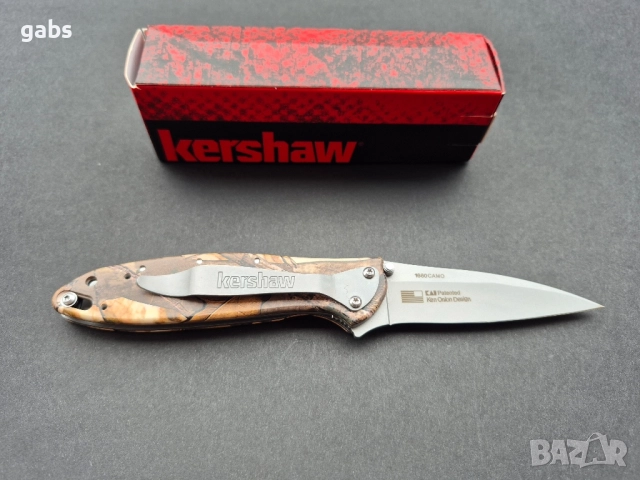 Сгъваем джобен нож Kershaw Leek Camo Assisted Flipper KS1660, снимка 2 - Ножове - 52307264