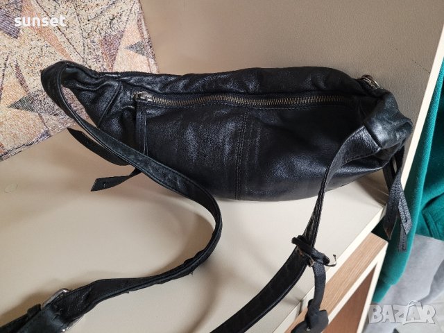 естествена кожа чанта през кръстта,черна, снимка 10 - Чанти - 44496569