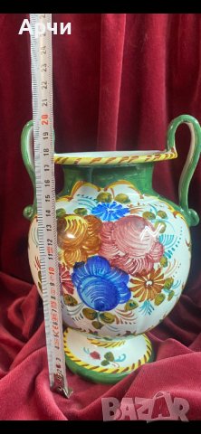 Италианска майолика ръчно рисувана 60 -70 те години, снимка 3 - Вази - 44217792
