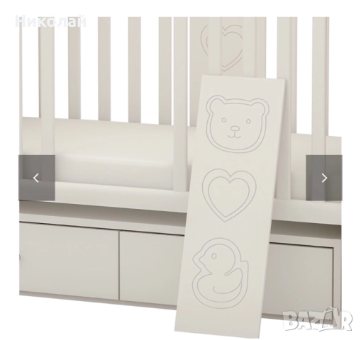 Бебешко легло люлка „Рини ПЛЕЙ" Бял с матрак, снимка 2 - Кошарки - 52906076