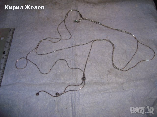 НЕЖНО ПОСРЕБРЕНО МОДНО АРТ ДЕКО СТИЛ КОЛИЕ ОГЪРЛИЦА ЛАНЧЕ 27925