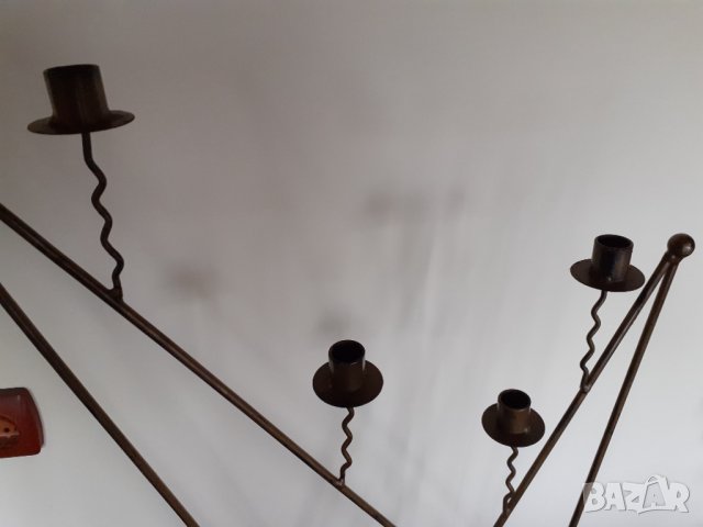 Бароков Масивен висок железен свещник - идеален за механа, снимка 2 - Декорация за дома - 36804431