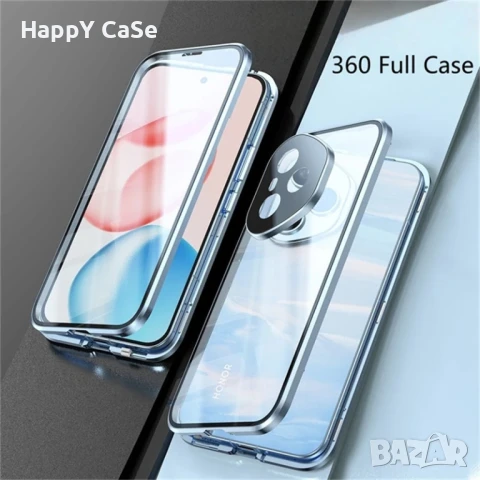 Honor 400 / 400 Pro / 400 Lite / Двоен 360 магнитен кейс калъф с камера протектор, снимка 3 - Калъфи, кейсове - 50739457