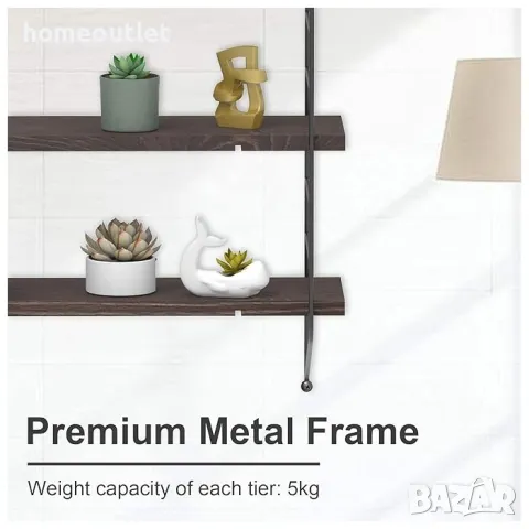 ПРОМОЦИЯ Стенна етажерка на 3 нива UNHO XJJ444-GY, снимка 6 - Етажерки - 49115710