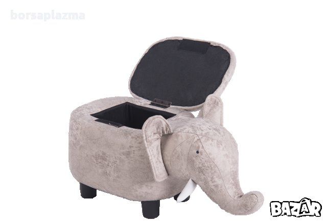 Детска табуретка с ракла - сив слон, снимка 3 - Столове - 33721909