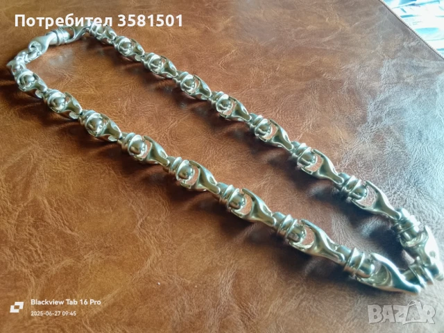 146/Сребърен Синджир Плетка Капсула-200грама.🇧🇬, снимка 2 - Колиета, медальони, синджири - 50222519