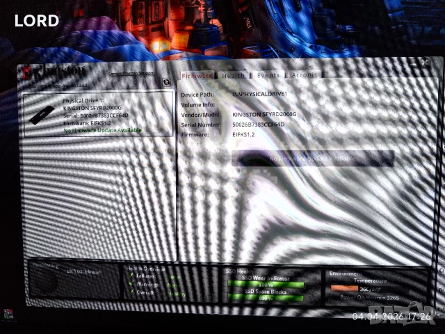 SSD 2TB Kingston FURY RENEGADE M.2 SFYRD/2000G, снимка 11 - Твърди дискове - 54092286