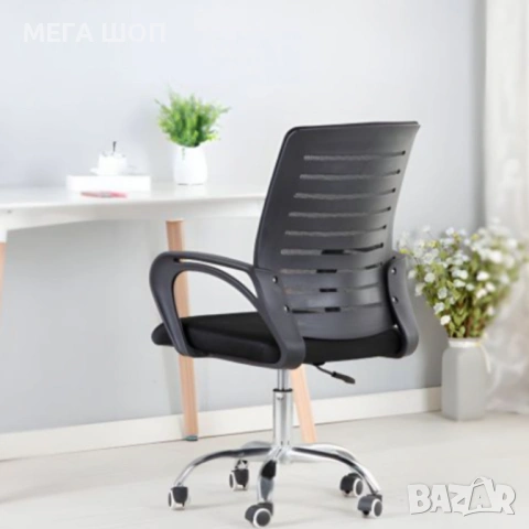 Въртящ се офис стол - регулируема височина и ергономични подлакътници, снимка 3 - Столове - 53878974