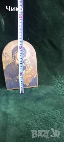 Стара дървена рисувана икона, снимка 4 - Антикварни и старинни предмети - 54117974