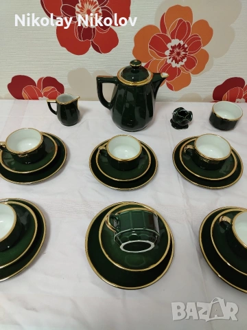Порцеланов сервиз Vintage Apilko Green Gold , снимка 5 - Сервизи - 53330947